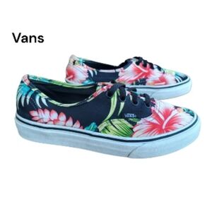 Vans Floral Hawaiian Sk8 Skate Athletic Tennis Shoe Sneaker Black White Women 7
